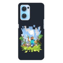 Чохол Майнкрафт на Oppo Reno7 4G (AlphaPrint) Minecraft (персонажі Minecraft)