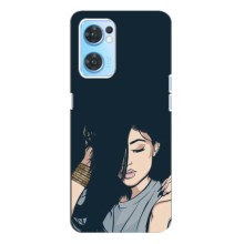 Чохол з друком для Oppo Reno7 4G - (Мода) (AlphaPrint) (Гарна дівчина)