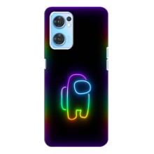 Чохли Амонг Ас для Oppo Reno7 4G (AlphaPrint) (Яскравий скін)