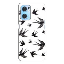 Чохол з пташками на Oppo Reno7 4G (VPrint) (Ластівки)