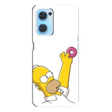 Чjхол з Сімпсонами для Oppo Reno7 4G (VPrint) (Гомер з пончиком)
