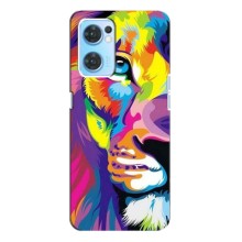 Чохол з картинкою ЛЕВ для Oppo Reno7 4G (VPrint) (Яскравий Лев)