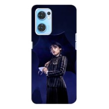 Чохли Венсдей на Oppo Reno7 4G Уенсдей (AlphaPrint) (Венздей з парасолькою)