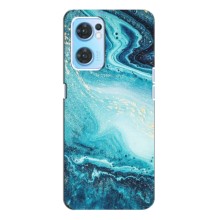 Мраморний чехол на Oppo Reno7 4G (VPrint) (Блакитний мрамор)