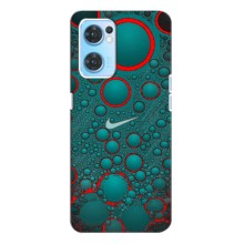 Силиконовый Чехол на Oppo Reno7 4G с картинкой Nike (Найк зеленый)