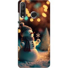 Чехлы на Новый Год Huawei P30 Lite – Снеговик праздничный