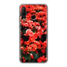 Чехлы с Цветами для Huawei P30 Lite (VPrint) (Цветы красные)