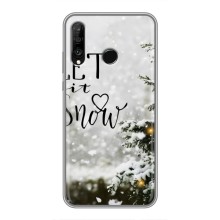 Новогодние, Праздничные Чехлы для Huawei P30 Lite - 2024 год (Let it snow)