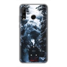 Новогодние, Праздничные Чехлы для Huawei P30 Lite - 2024 год (Зимний поезд)