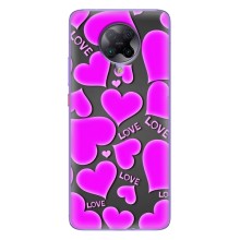Чехлы для любимой на Поко Ф2 Про (VPrint) (Pink hearts)