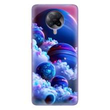 Чехлы КОСМОС для Xiaomi POCO F2 Pro – Синие планеты