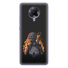 Силиконовый чехол с картинкой "Герой Pubg" на Xiaomi POCO F2 Pro – В огне