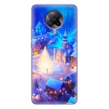 Рождественские Чехлы для Xiaomi POCO F2 Pro (VPrint) (Рождественский город)