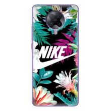 Силиконовый Чехол на Xiaomi POCO F2 Pro с картинкой Nike (Цветочный Nike)