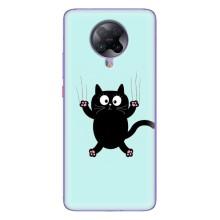 Силиконовый чехол с котиком для Xiaomi POCO F2 Pro – Падающий кот