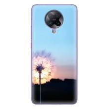 Силиконовый Чехол с одуванчиками на Xiaomi POCO F2 Pro – Закат с одуванчиком