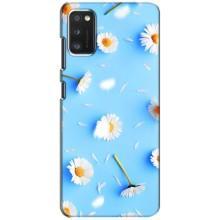 Чехол с Цветами для Xiaomi POCO M3 (ромашки на голубом)