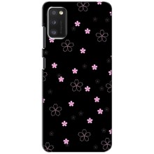 Чехол с розовым рисунком для Xiaomi POCO M3 (Розовые цветы на черном)