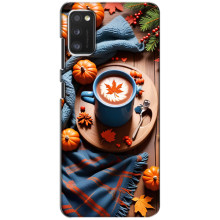 Чехол с уникальным дизайном «Осень с кофе» для Xiaomi POCO M3 – Кофе и тыквы