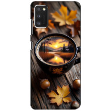 Чехол с уникальным дизайном «Осень с кофе» для Xiaomi POCO M3 – Тёмный кофе