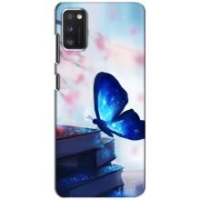 Силиконовый бампер с картинкой животных для Xiaomi POCO M3 (Бабочка синяя)