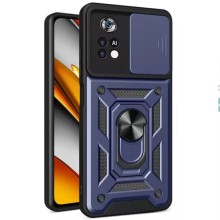 Ударопрочный чехол Camshield Serge Ring для Xiaomi Poco M4 Pro 4G (Синий)