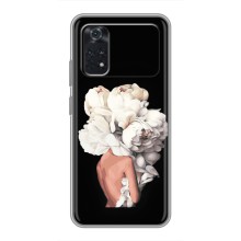 Чехлы (ART) Цветы на Xiaomi POCO M4 Pro 4G (VPrint) (Белые цветы)