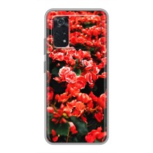 Чехлы с Цветами для Xiaomi POCO M4 Pro 4G (VPrint) (Цветы красные)