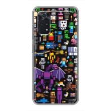 Чехол майнкрафт для Xiaomi POCO M4 Pro 4G – Все персонажи