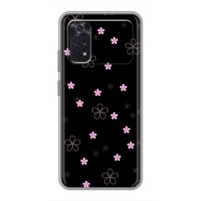 Чохол з розовим принтом для Xiaomi POCO M4 Pro 4G (Рожеві квіти на чорному)