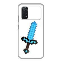 Чехлы для Xiaomi POCO M4 Pro 4G (Персонажи Майн Крафт) (Меч)
