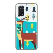 Силиконовый бампер с картинкой животных для Xiaomi POCO M4 Pro 4G (Олень с шарфом)