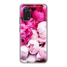Силиконовый бампер с принтом (цветочки) на Поко М4 про (4G) (Пионы)