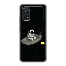 Силиконовый Чехол с принтом "Космонавты" на Xiaomi POCO M4 Pro 4G – Космонавт на рыбалке