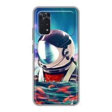 Силиконовый Чехол с принтом "Космонавты" на Xiaomi POCO M4 Pro 4G – Космонавт в воде