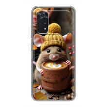 Печатный чехол «Зверята с кофе» для Xiaomi POCO M4 Pro 4G – Медведь с кофе