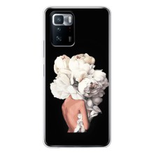 Чехлы (ART) Цветы на Xiaomi POCO X3 GT (VPrint) (Белые цветы)