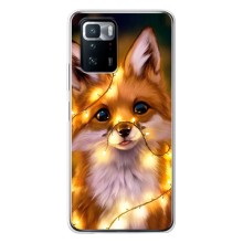 Чехлы с картинкой Лисички для Xiaomi POCO X3 GT (VPrint) (Лисичка в гирляндах)