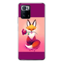 Чехлы с картинкой Лисички для Xiaomi POCO X3 GT (VPrint) (Лисичка с розочкой)