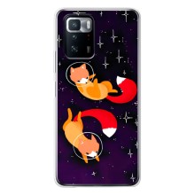 Чехлы с картинкой Лисички для Xiaomi POCO X3 GT (VPrint) (Лисички космонавты)