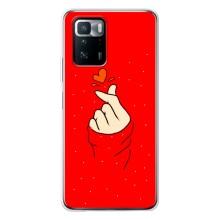 Чехлы (Знак сердечка) на Xiaomi POCO X3 GT – Сердце на красном