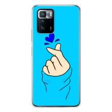Чехлы (Знак сердечка) на Xiaomi POCO X3 GT – Сердце на синем
