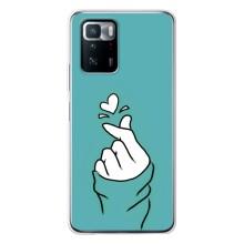 Чехлы (Знак сердечка) на Xiaomi POCO X3 GT – Сердечко на бирюзовом