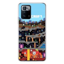Чехол Майнкрафт на Xiaomi POCO X3 GT (AlphaPrint) Minecraft (фон Minecraft)