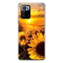 Чехол с Цветами для Xiaomi POCO X3 GT (поле подсолнухов)