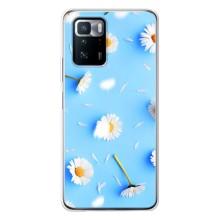 Чехол с Цветами для Xiaomi POCO X3 GT (ромашки на голубом)