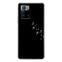 Чехол с картинками на черном фоне для Xiaomi POCO X3 GT – Ноты