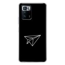 Чехол с картинками на черном фоне для Xiaomi POCO X3 GT – Самолетик
