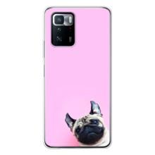 Бампер для Xiaomi POCO X3 GT с картинкой "Песики" (Собака на розовом)