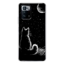 Чехол с принтом для Xiaomi POCO X3 GT (AlphaPrint) Модные коты – Котик и луна